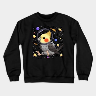 Cosmic Aviator: The Spacefaring Cockatiel Crewneck Sweatshirt
